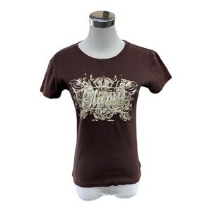 In the house glamis sand dunes graphic ladies Brown tee S